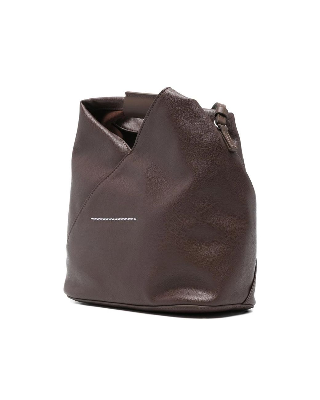 MM6 by Maison Margiela Brown Diagonal-Seam Shoulder Bag