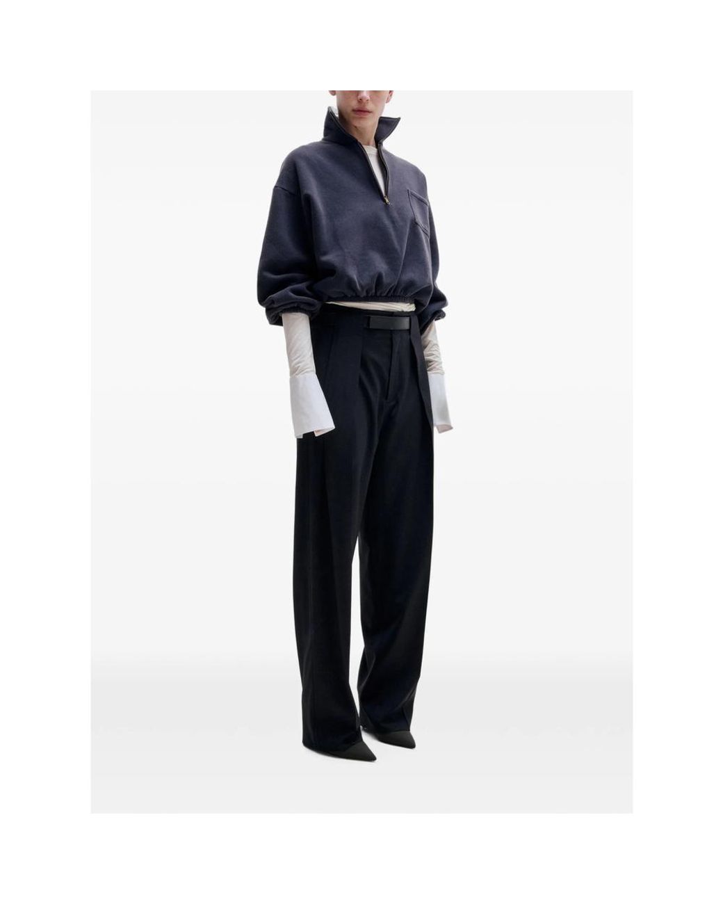 DARKPARK Black Belted Pleated Trousers