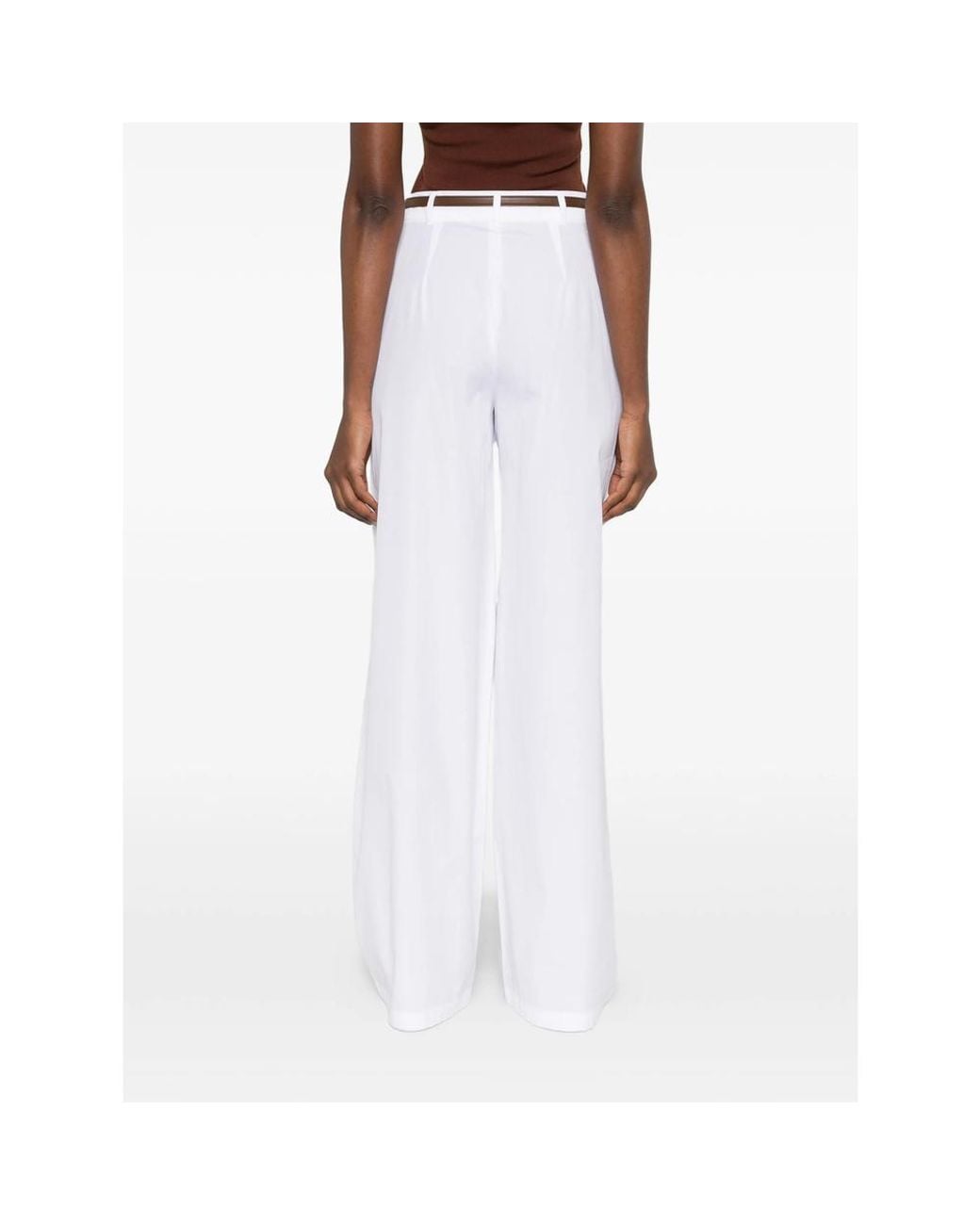 Max Mara White Wide Trousers