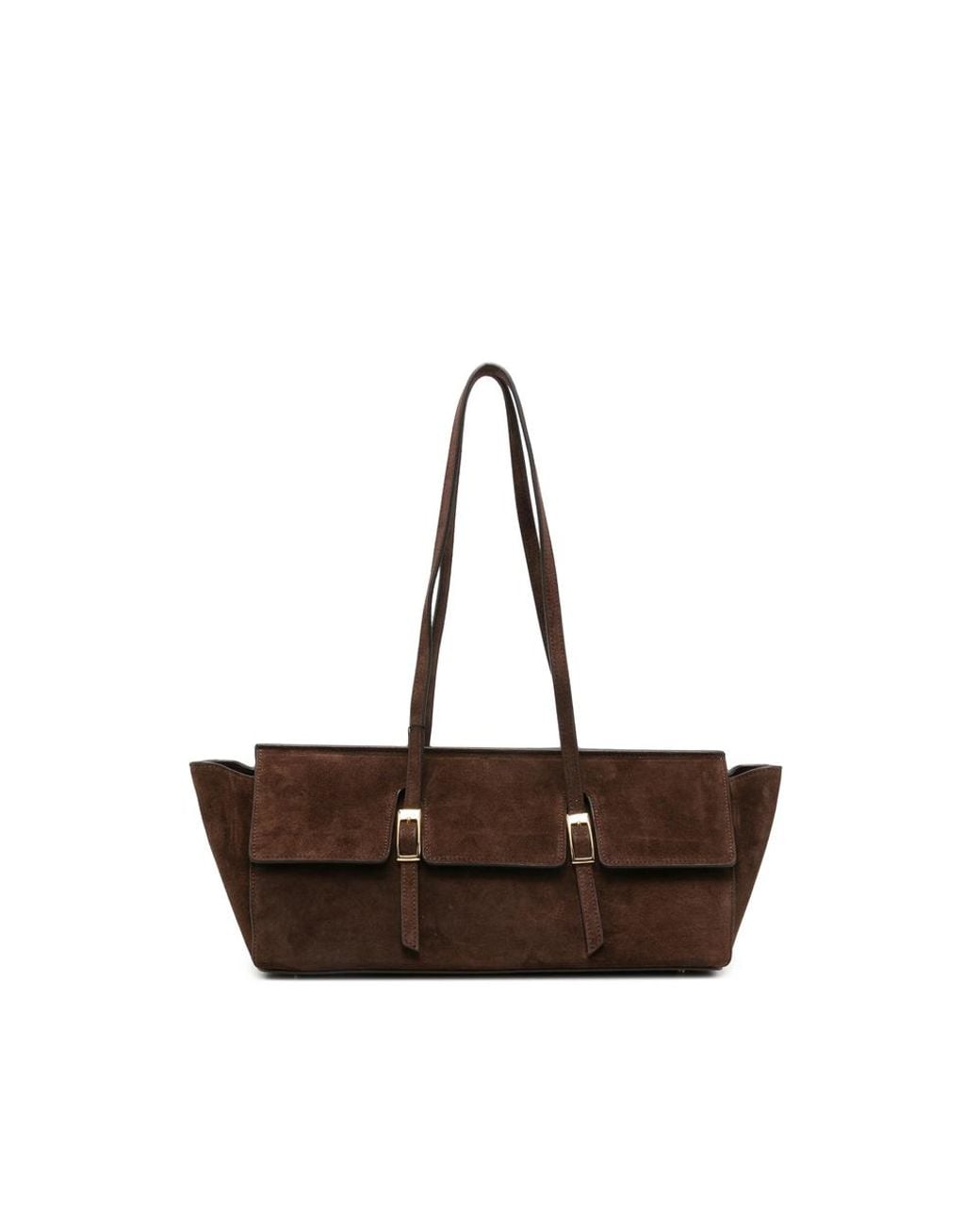 Elleme Brown Large Le Bateau Buckle-Detail Shoulder Bag