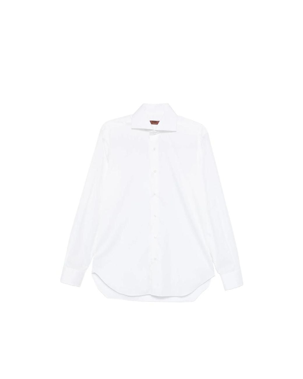 Barba Napoli White Curved-Hem Shirt for men