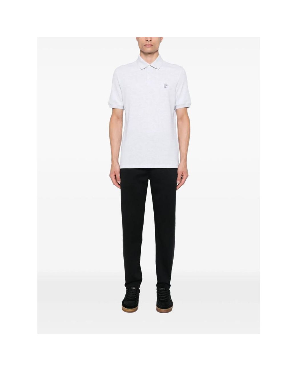 Brunello Cucinelli White Cotton, Cashmere And Silk French Terry Double Cloth Trousers for men