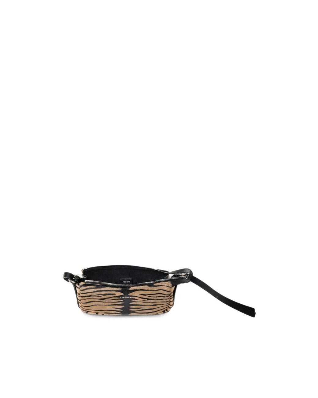 Fendi Multicolor Small Zip Tiger-Print Leather Shoulder Bag