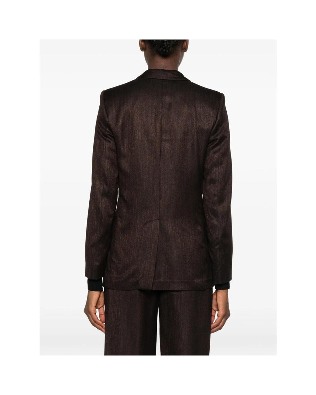Lardini Brown Double-Breasted Peaked-Lapel Blazer