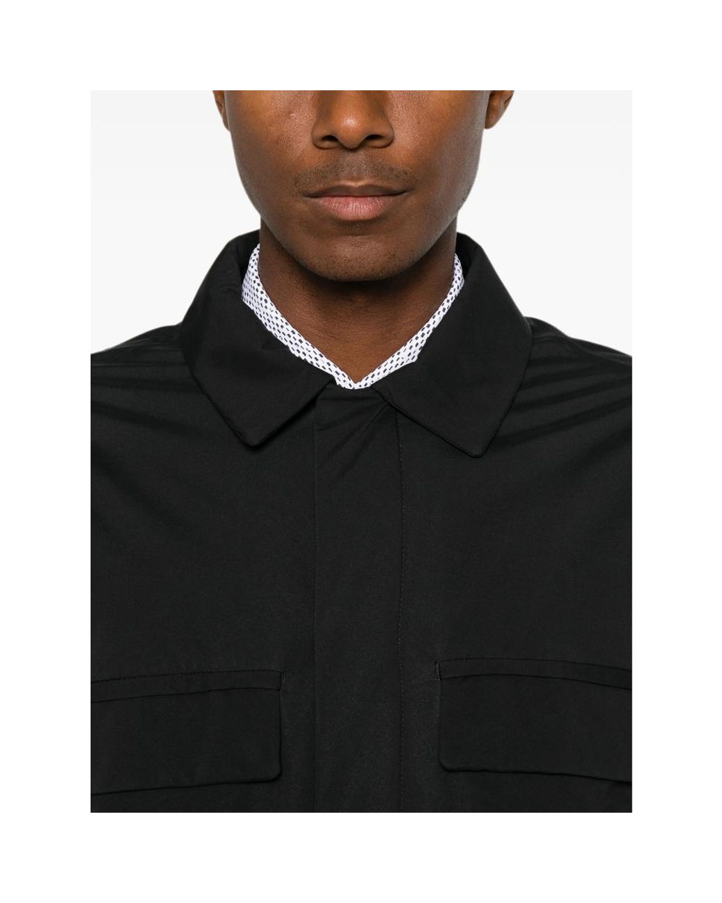 Laminar Black Flap-Pockets Jacket for men