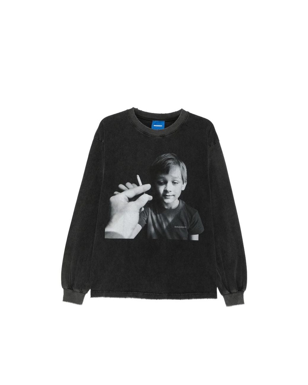 DAGGER Black Graphic-Print Long-Sleeve T-Shirt for men