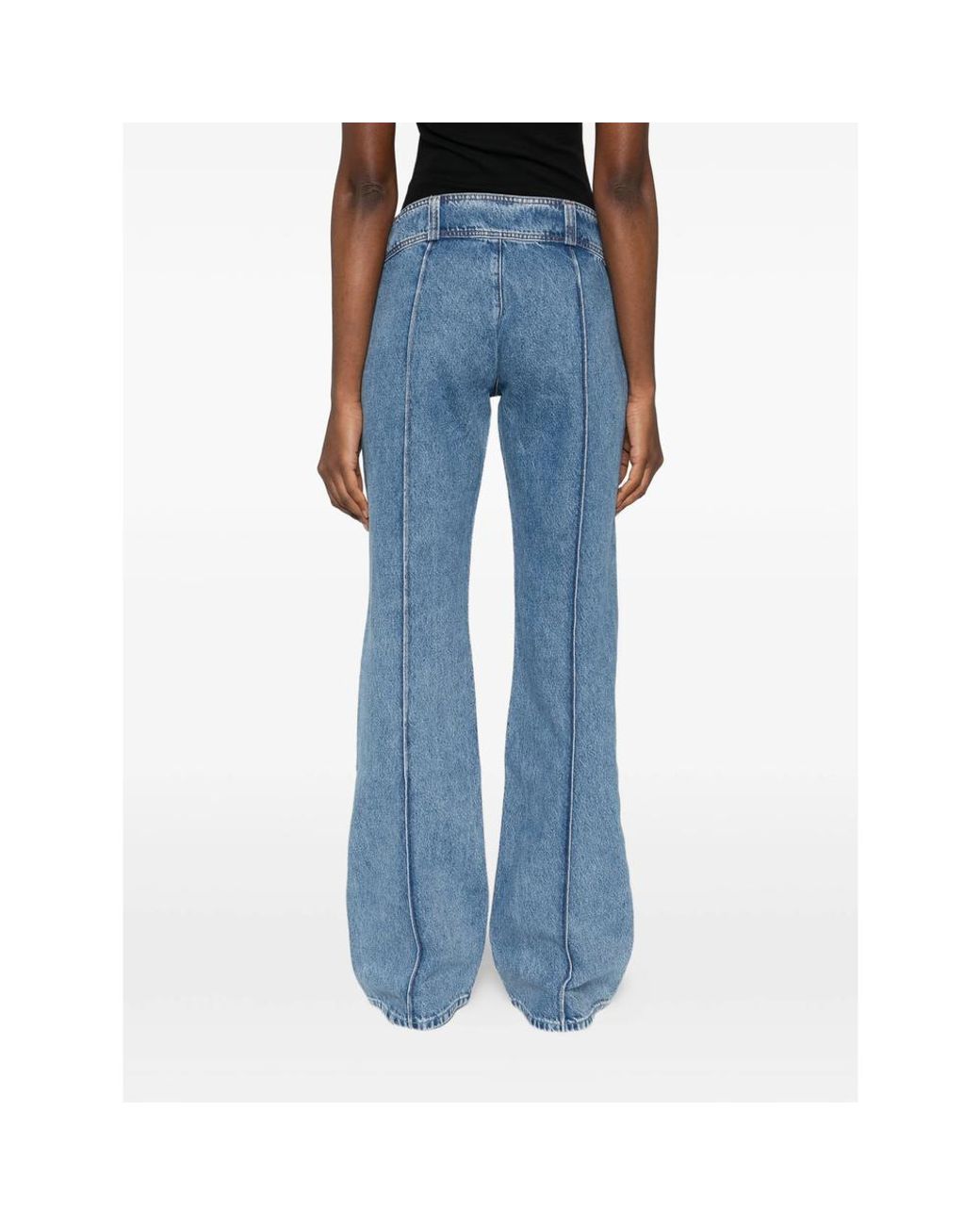 Mother Blue Snacks! The Pin Up Takeout Heel Seam-Detail Jeans