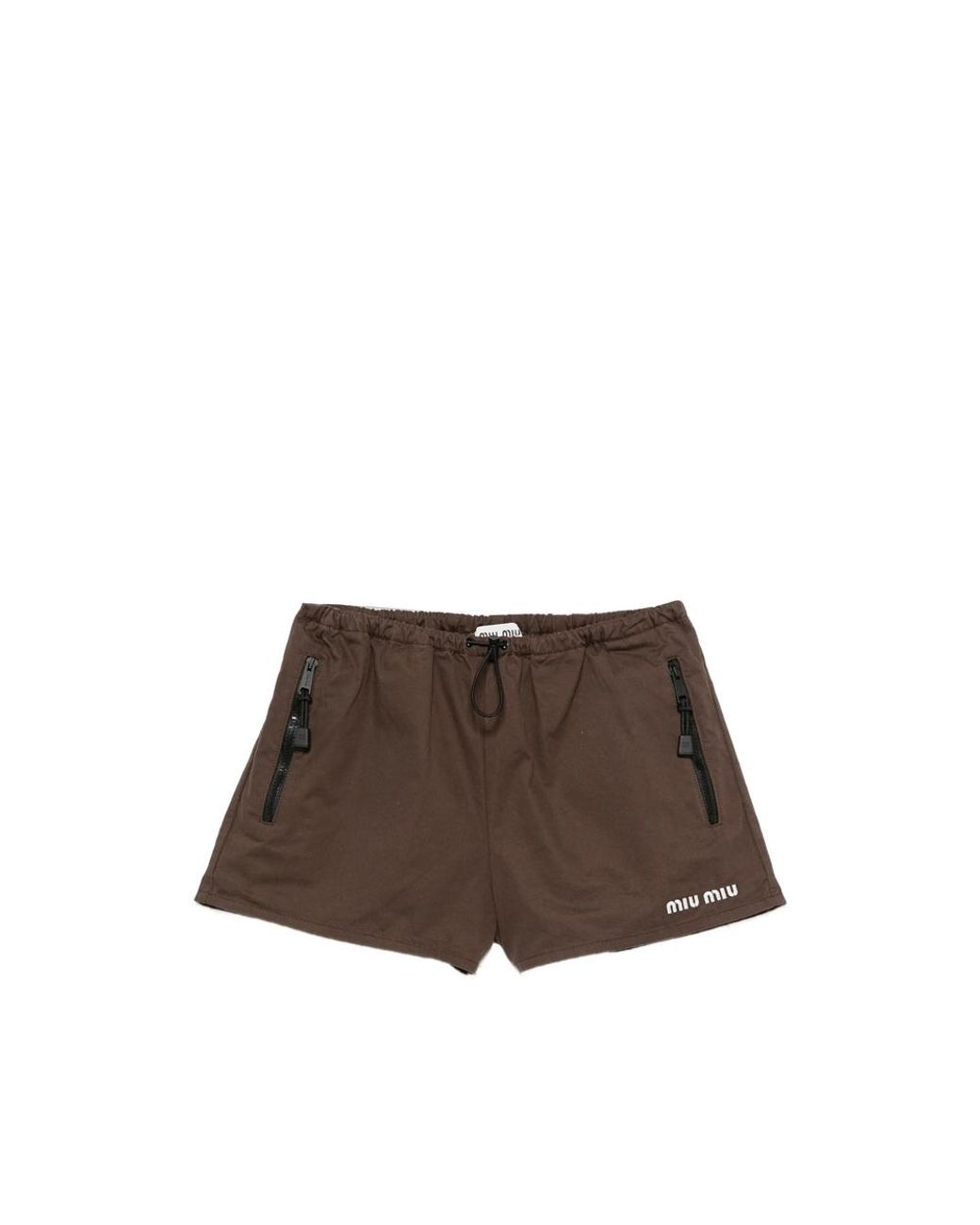 Miu Miu Brown Washed Gabardine Shorts