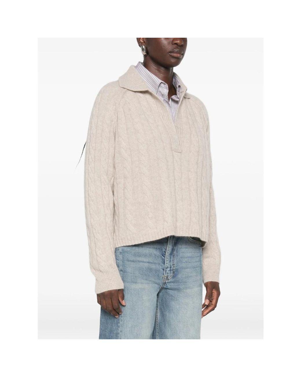 Kujten Natural Cable-Knit Sweater