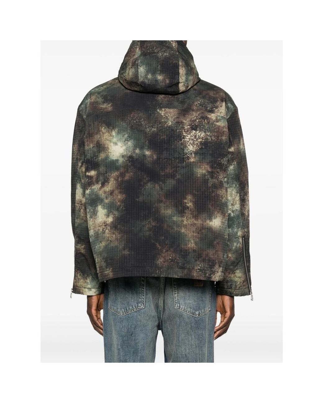 Cole Buxton Brown Camouflage-Pattern Hooded Jacket for men