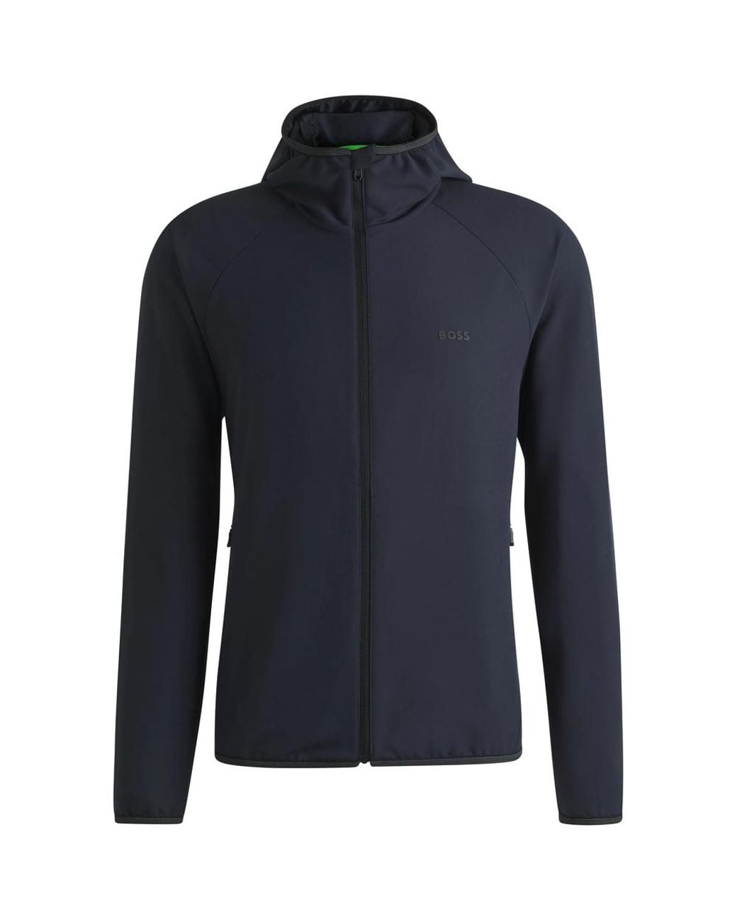 Boss Blue Hooded Zip-Up Jacket for men