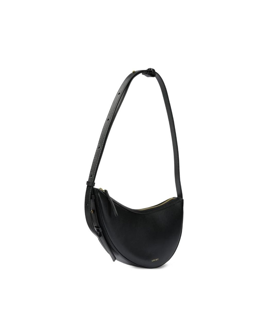 Soeur Black Mini Wino Curved Shoulder Bag