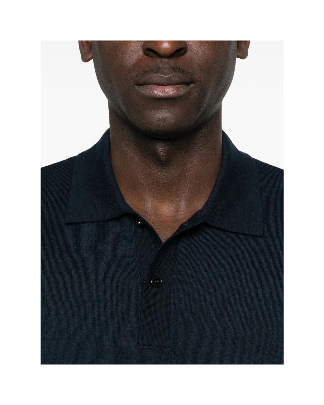 Samsøe & Samsøe Blue Dark Button Fastening Polo Sweater for men