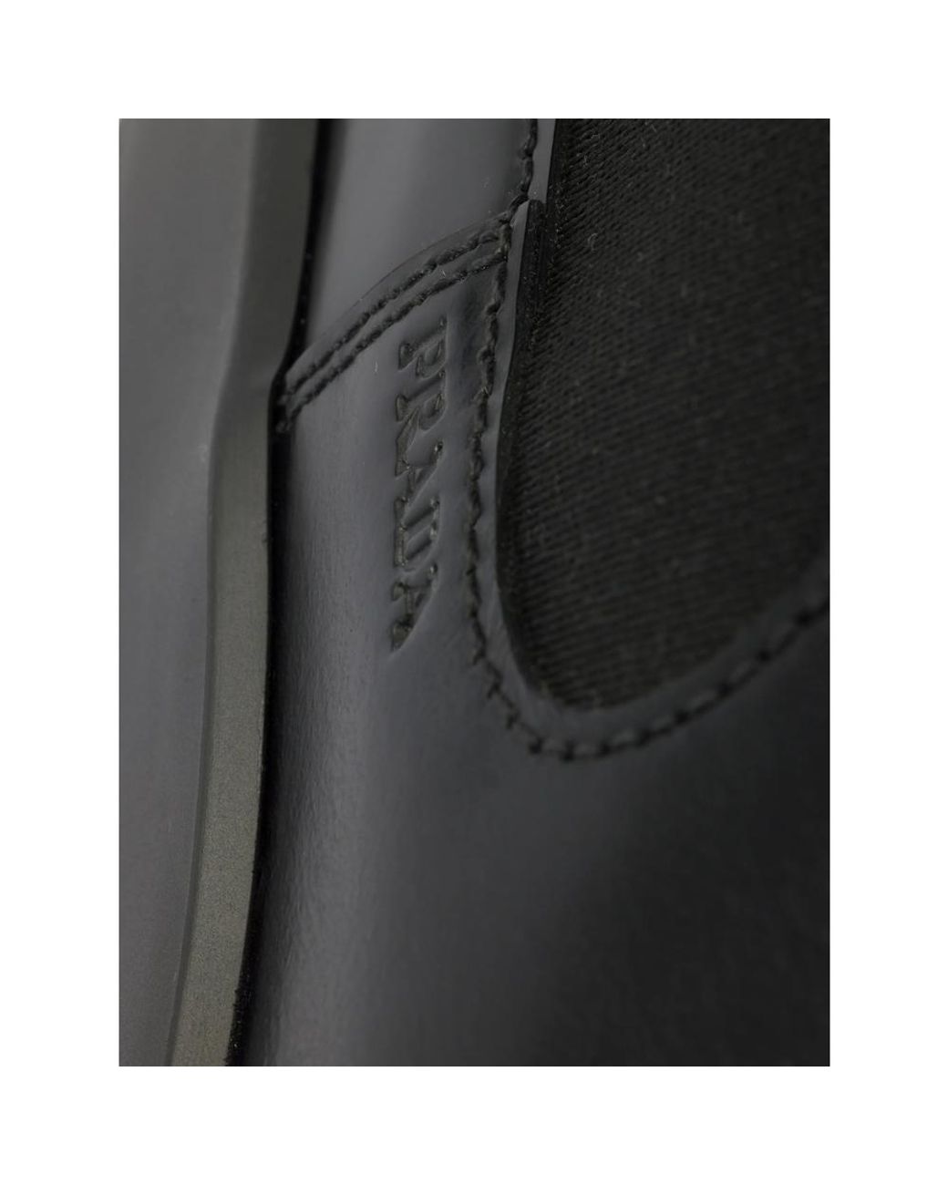 Prada Black Brushed Leather Chelsea Boots for men