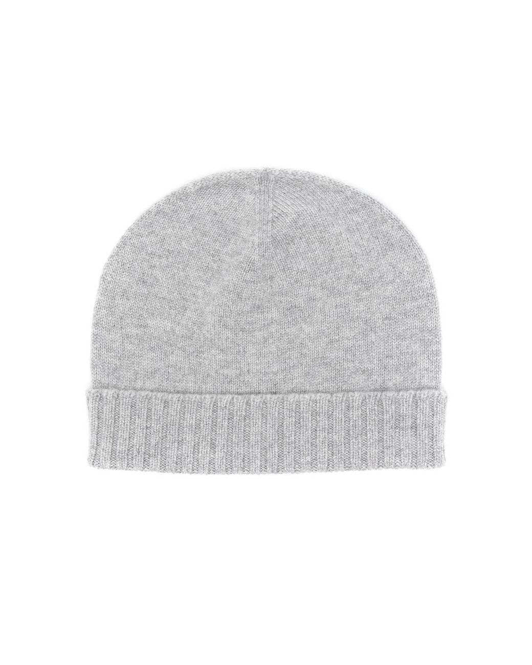 Malo Gray Cashmere Beanie Hat