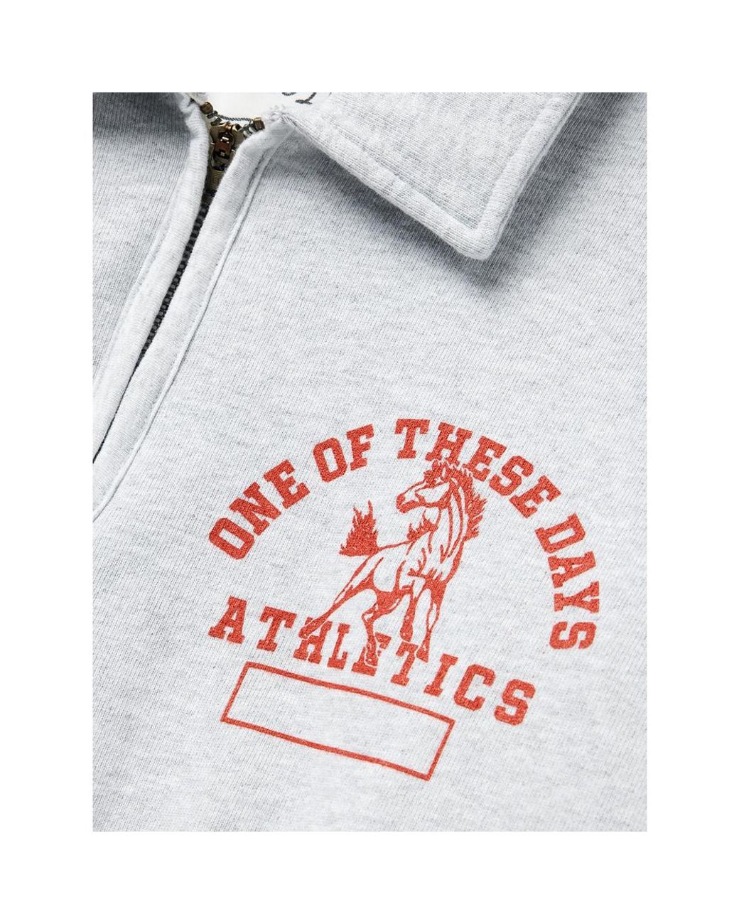 One Of These Days White Mustang Athletics Zip Sweatshirt for men