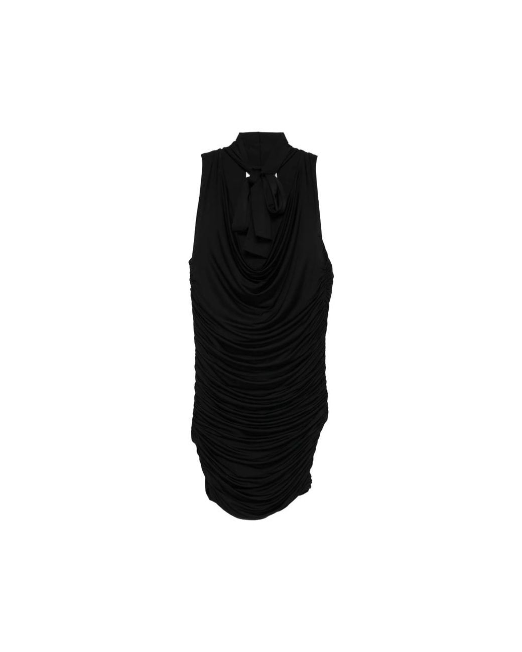 AYA MUSE Black Brise Tie Draped Dress