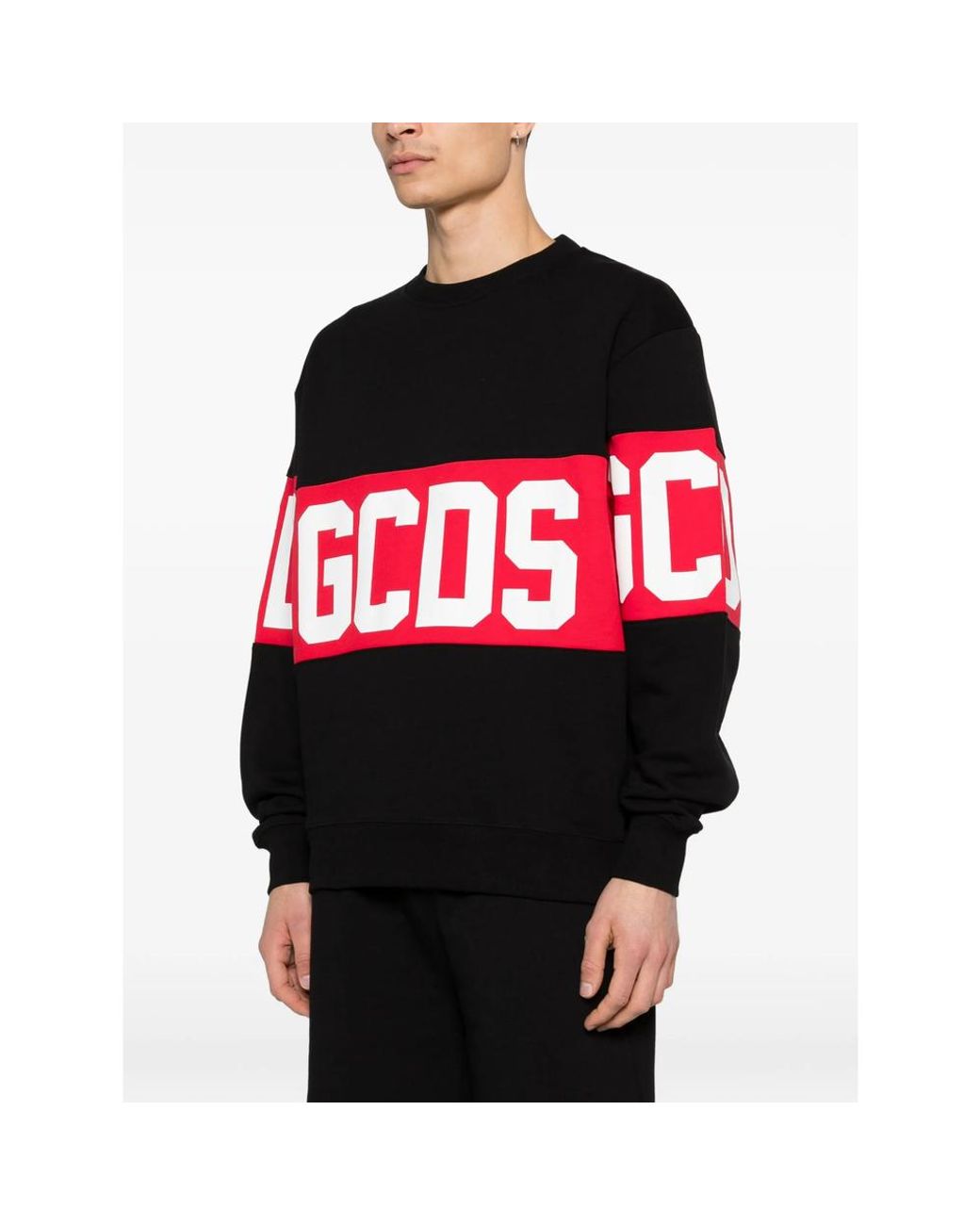 Gcds Black Logo Crew-Neck Sweater for men