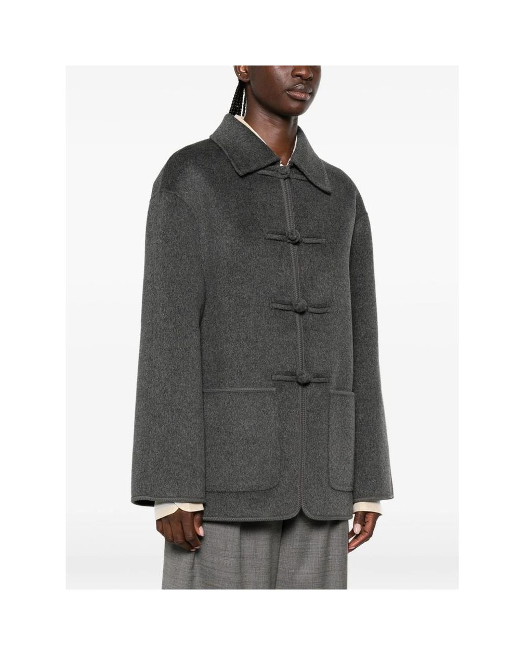 Rohe Gray Double-Faced Wool Pankou Closure Jacket