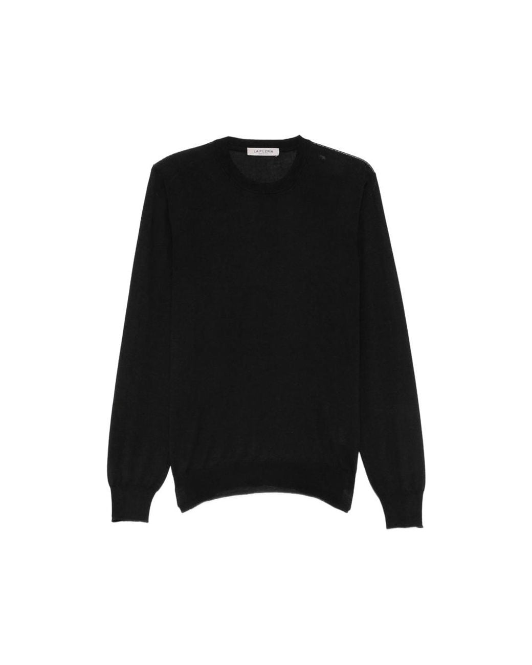 La Fileria Black Crew-Neck Long-Sleeve Sweater for men