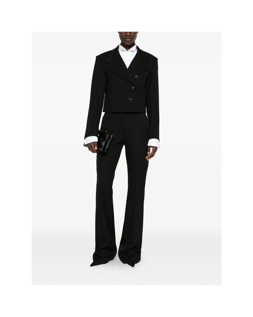 Seafarer Black Liv Double-Breasted Cropped Blazer