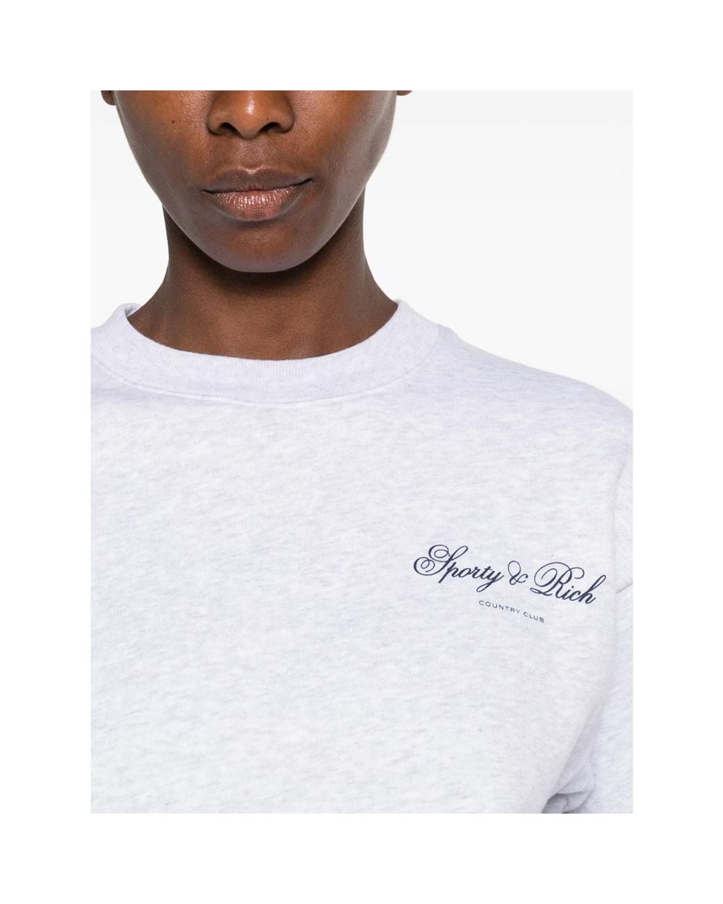 Sporty & Rich White Logo-Print Sweatshirt