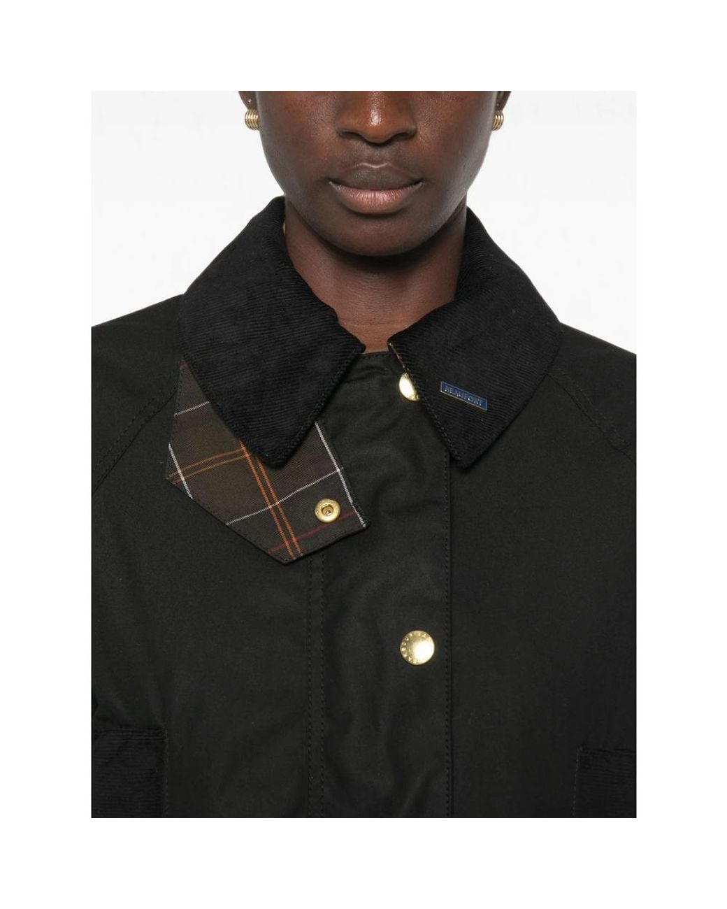Barbour Black Beaufort Corduroy-Collar Jacket