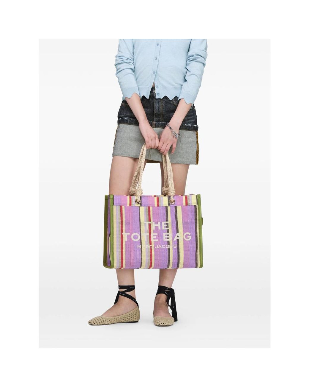 Marc Jacobs Pink The Stripe Mesh Large Tote Bag for men