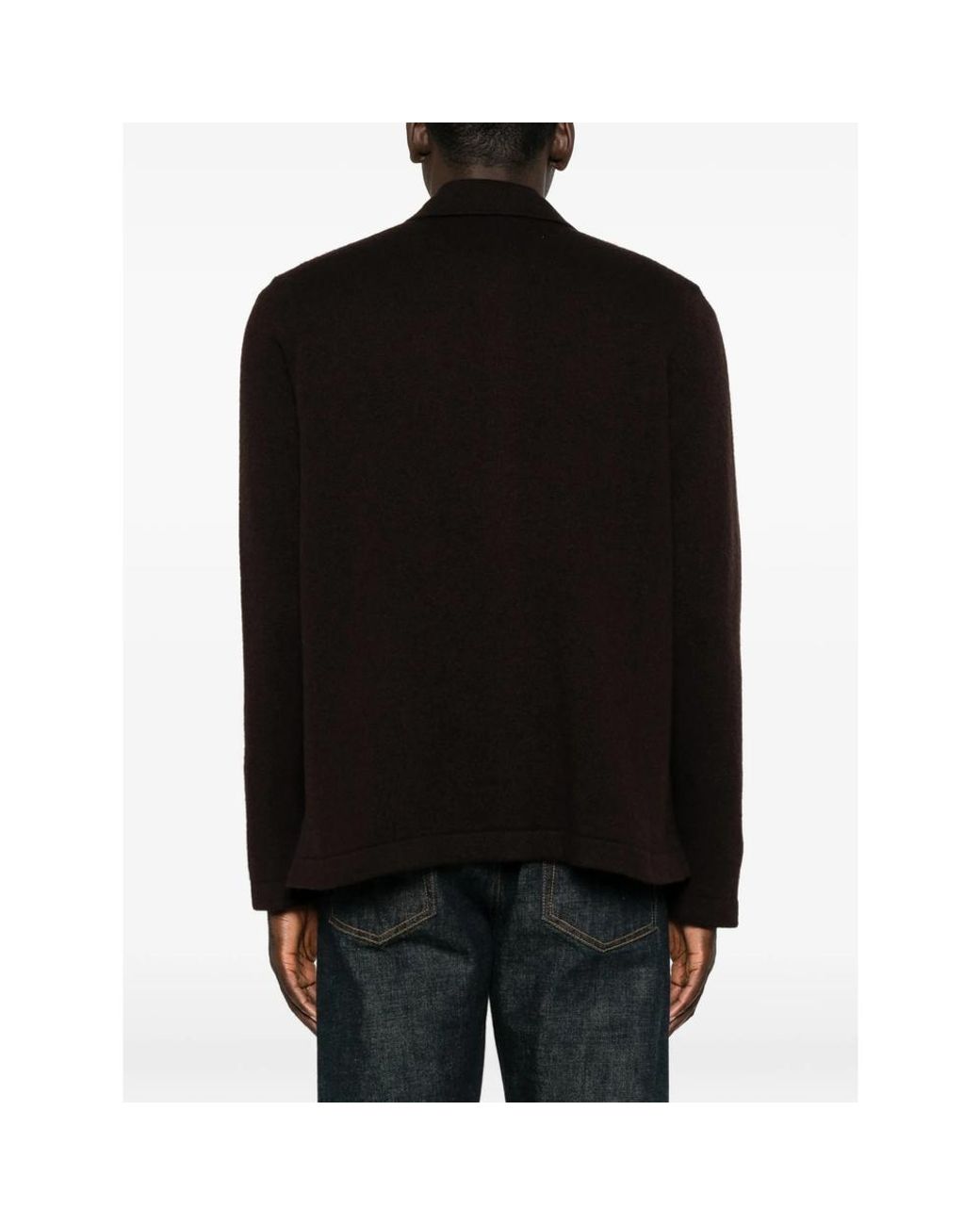 Umit Benan Black Winter Sunset Button-Up Long-Sleeve Cardigan for men