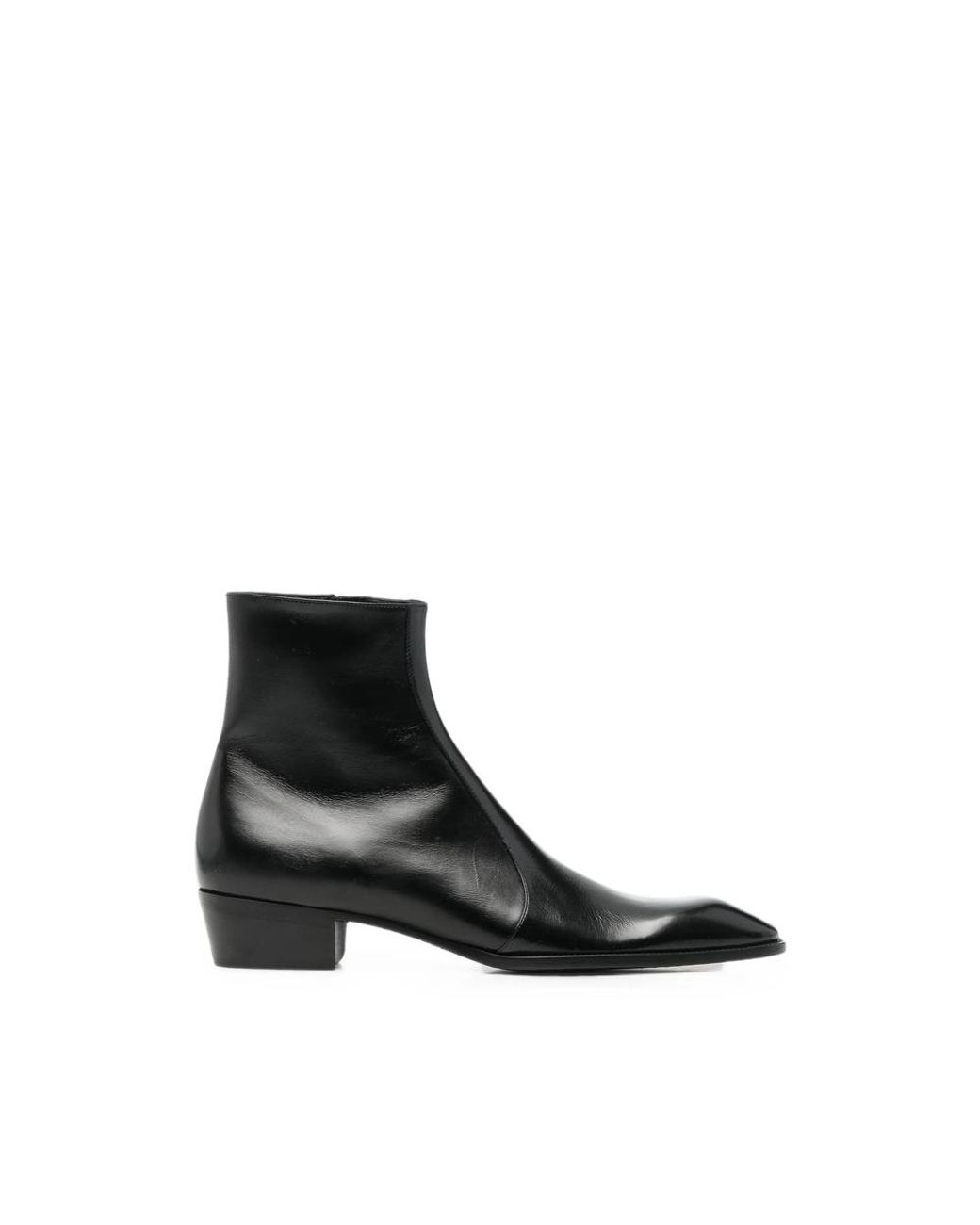 Saint Laurent Black Leather Ankle Boots for men