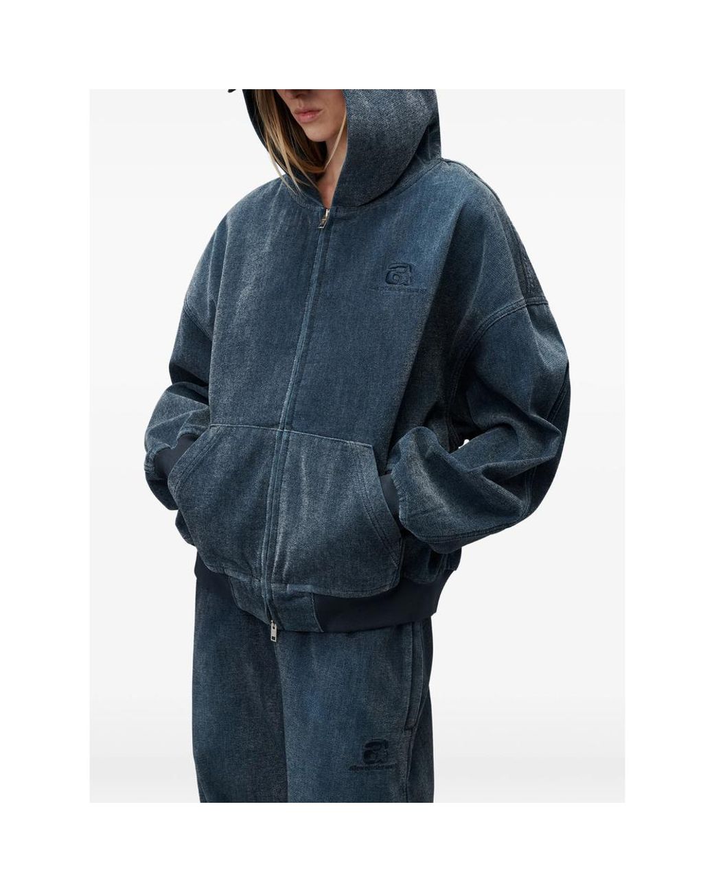 Alexander Wang Blue Pre-Styled Brushed Denim Sweat Trousers for men