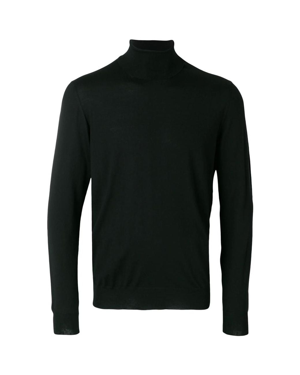 Drumohr Black Fine-Knit Roll Neck Sweater for men