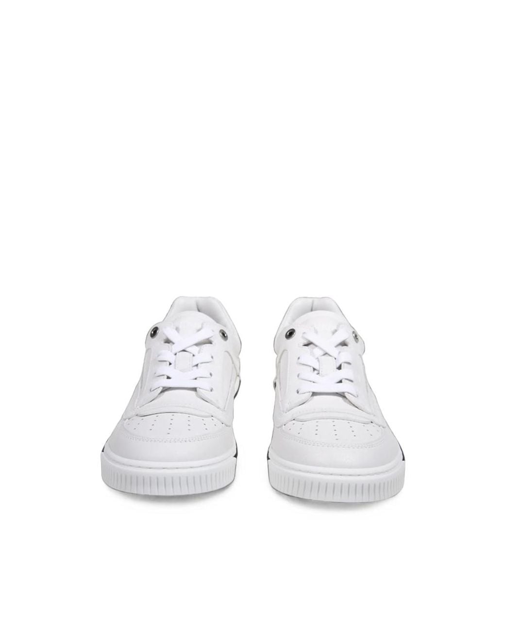Fendi White Fender Perforated Sneakers for men