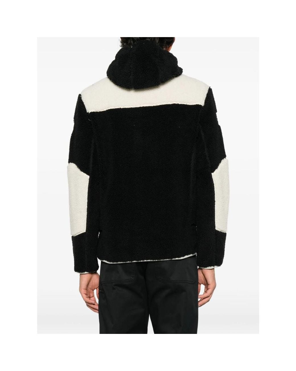 Napapijri Black Fleece-Texture Hooded Sweater for men