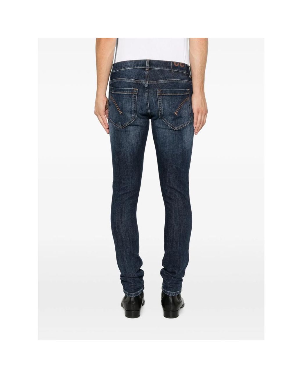 Dondup Blue Faded Whiskered Jeans for men
