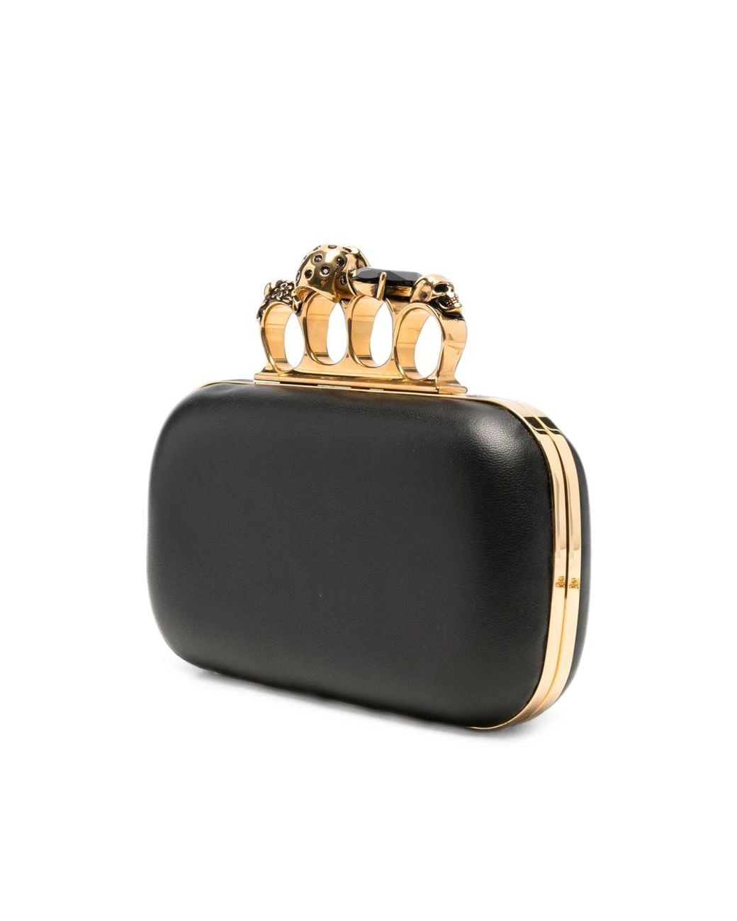 McQueen Black Knuckle Clutch With Chain
