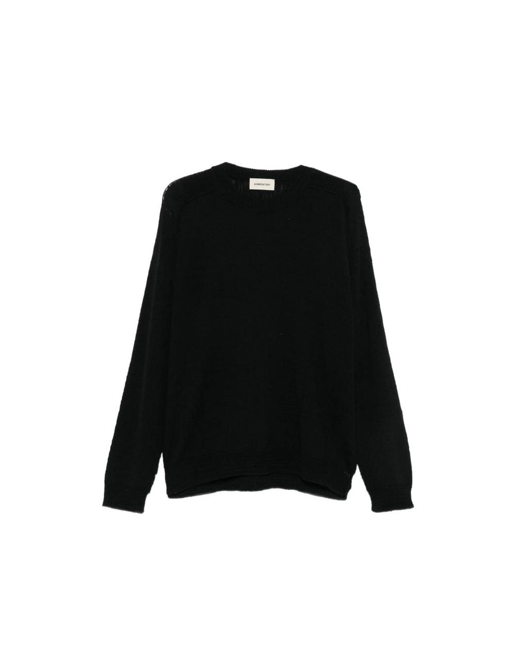 Atomo Factory Black Crew-Neck Long-Sleeve Sweater for men