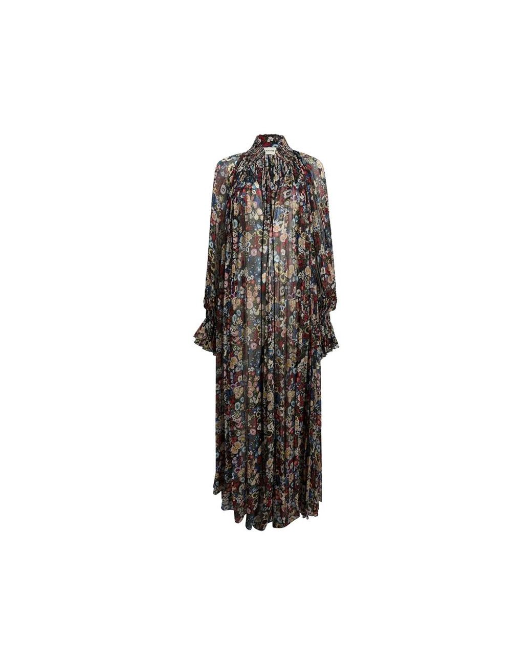 Khaite Black Edgar Floral-Print Maxi Dress