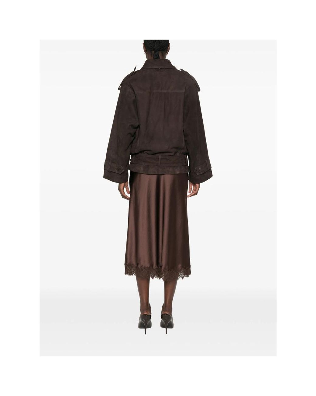 Salvatore Santoro Black Double-Breasted Suede Jacket