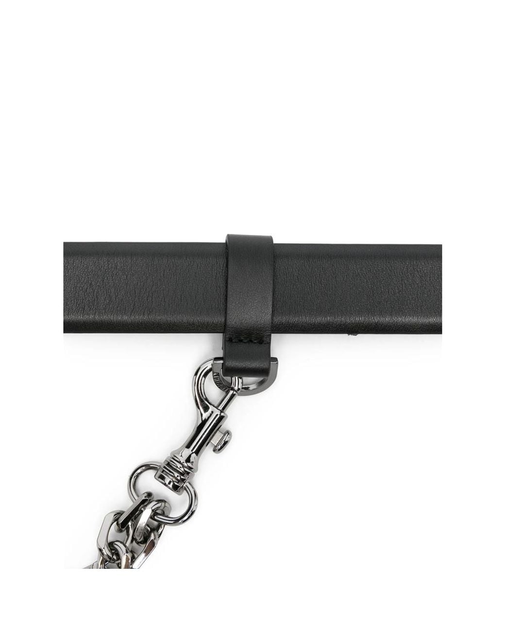 The Attico Black Belt With Chain Detail Calf Leather