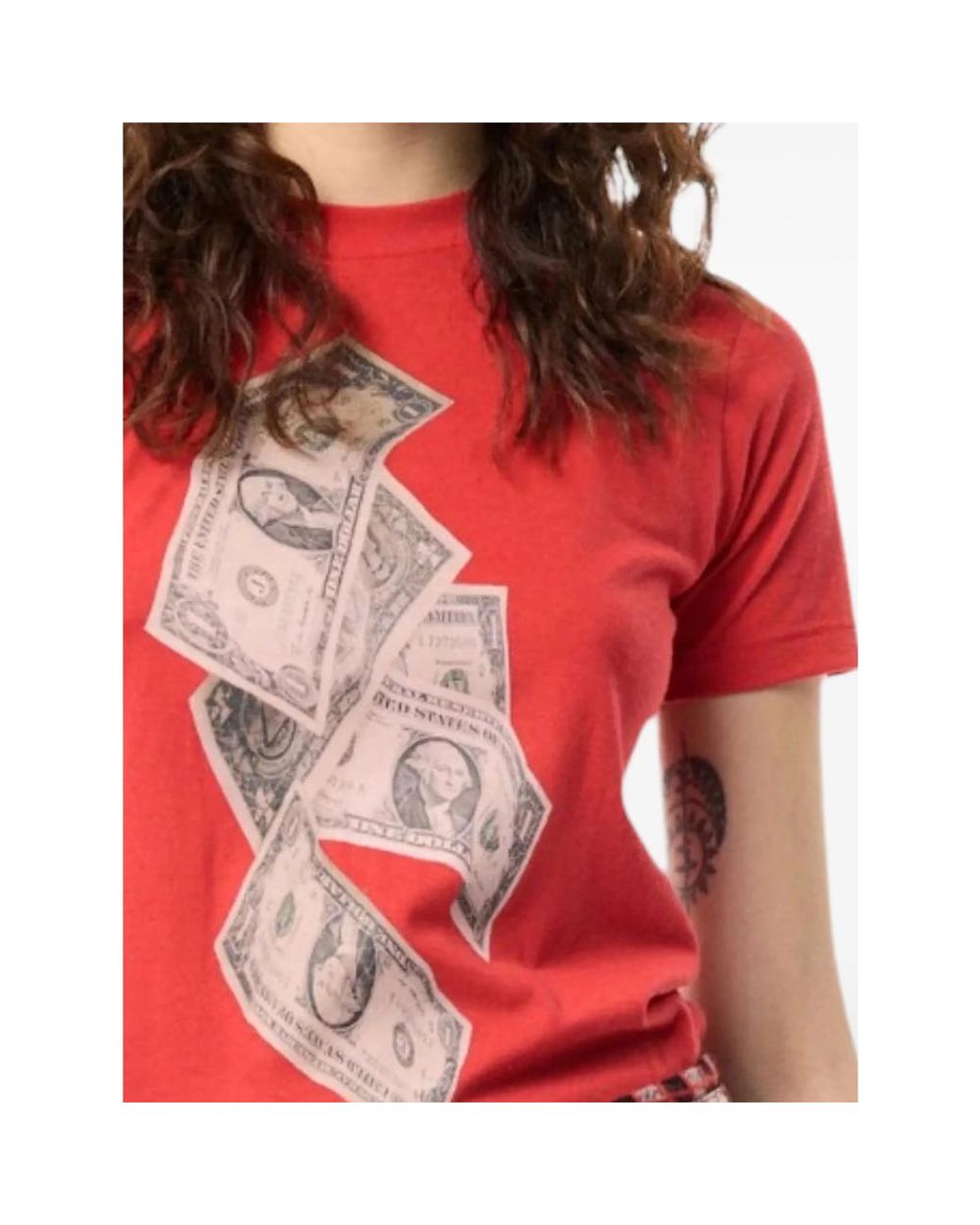 ERL Red Money Graphic-Print T-Shirt for men