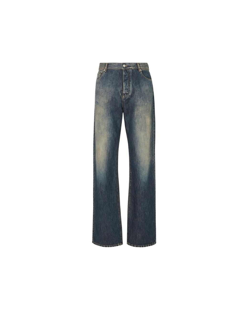 Fendi Blue Faded-Effect Jeans for men