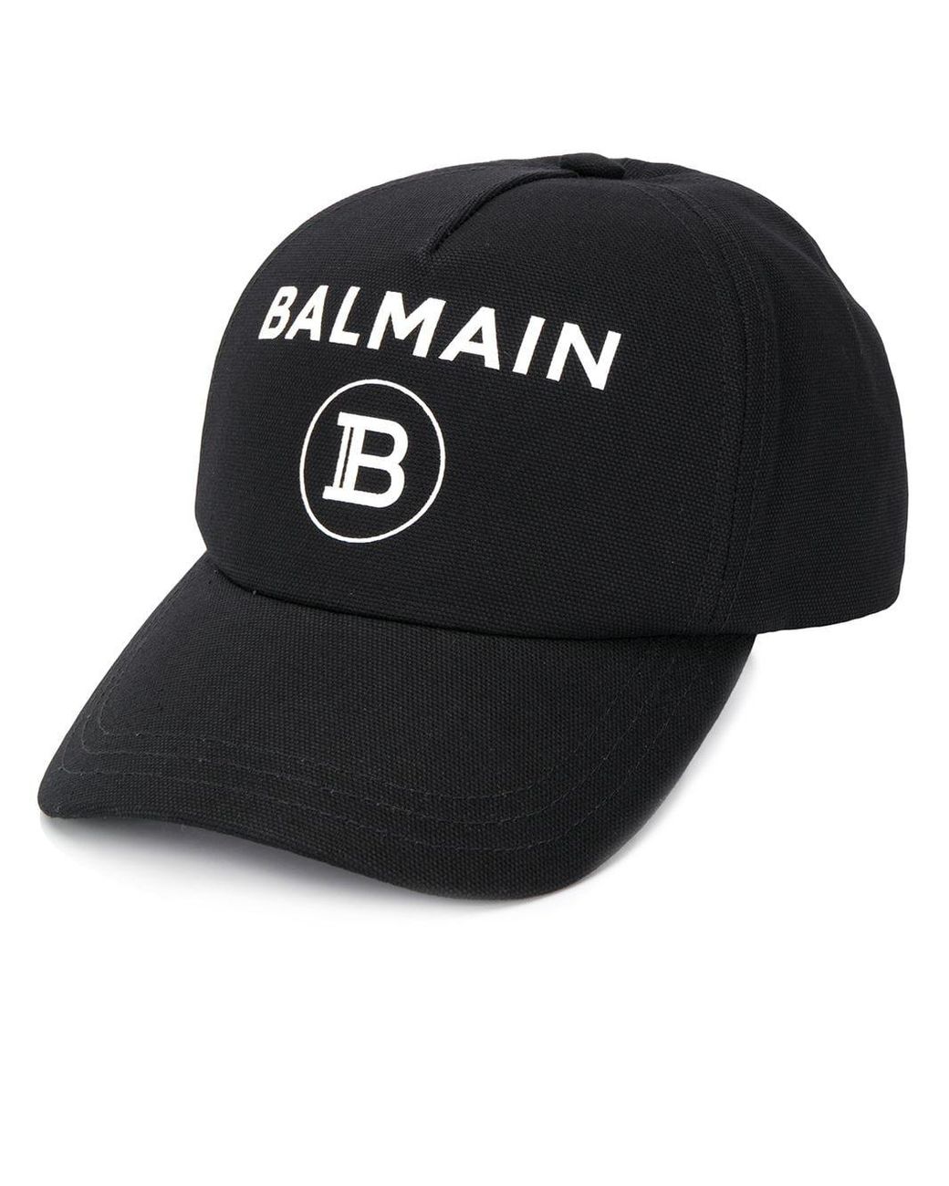 Balmain Logo Cotton Canvas Baseball Cap in Black for Men - Save 60% - Lyst