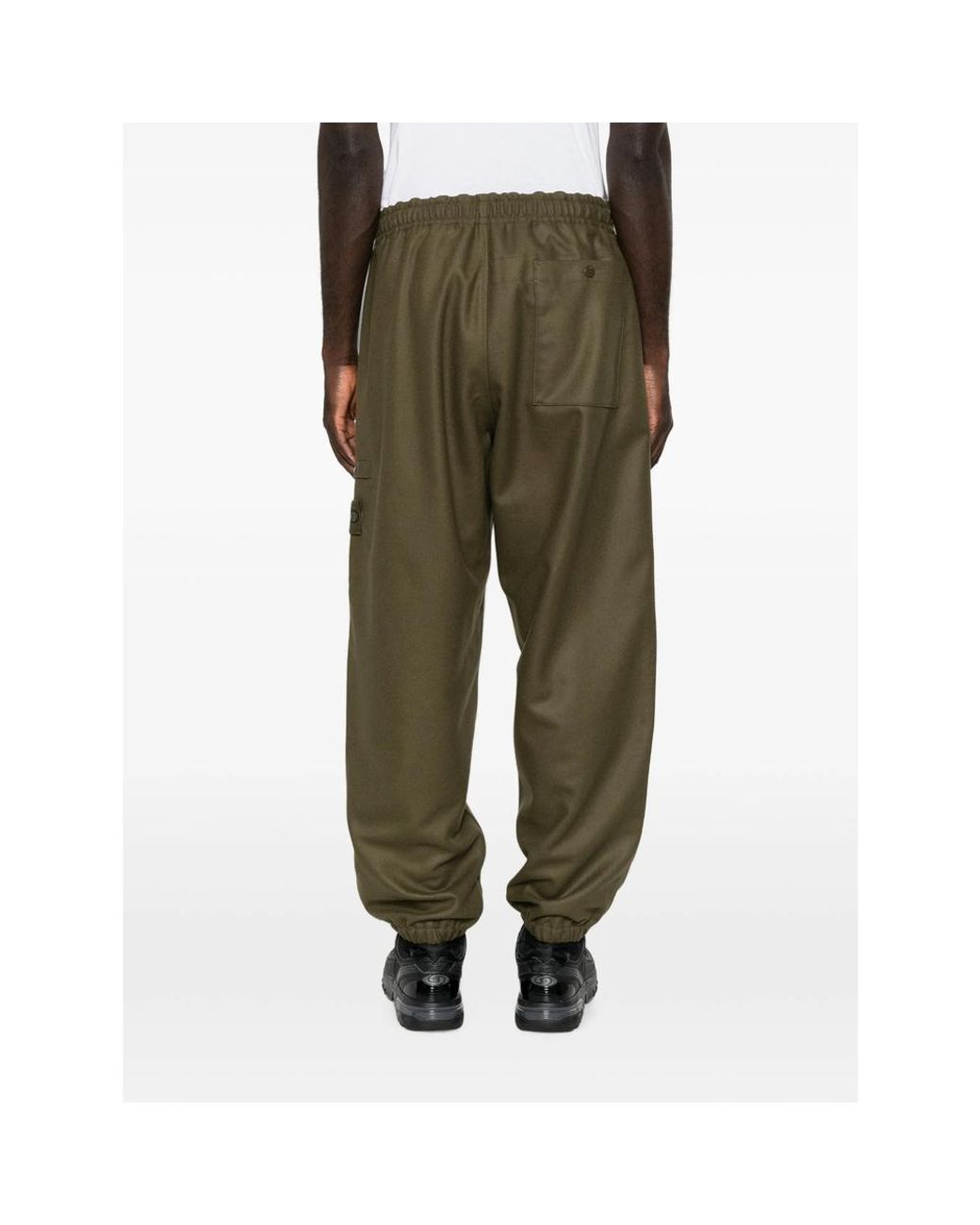 Stone Island Green Logo-Patch Track Pants for men