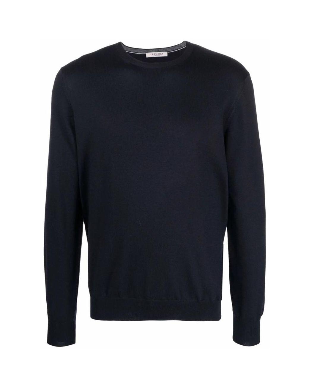 La Fileria Blue Crew Neck Knitted Jumper for men