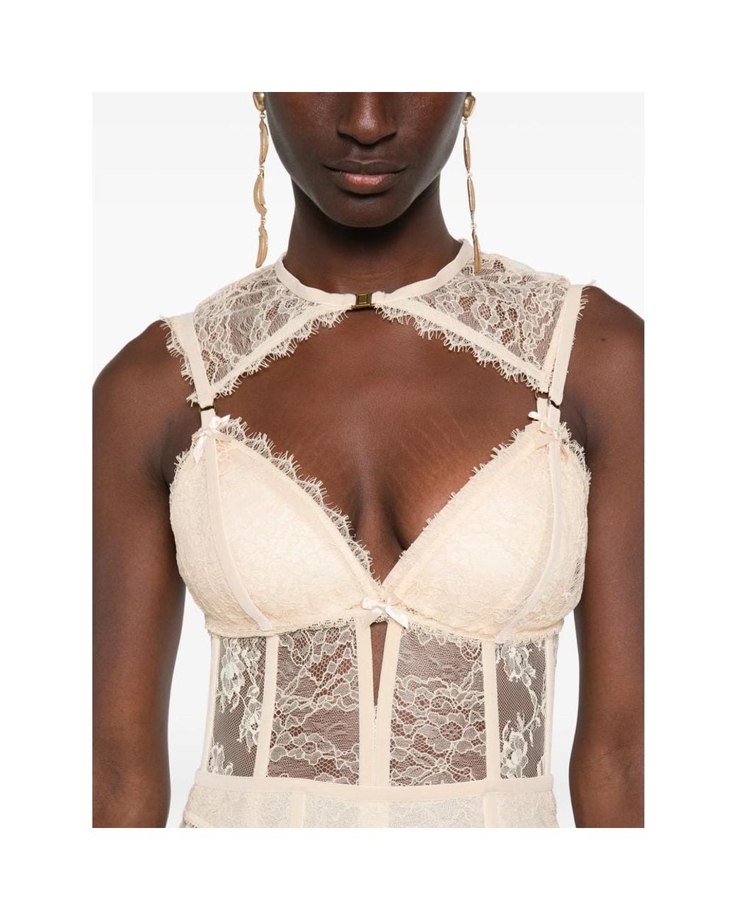 Zimmermann Natural Lace-Trim Corset Top