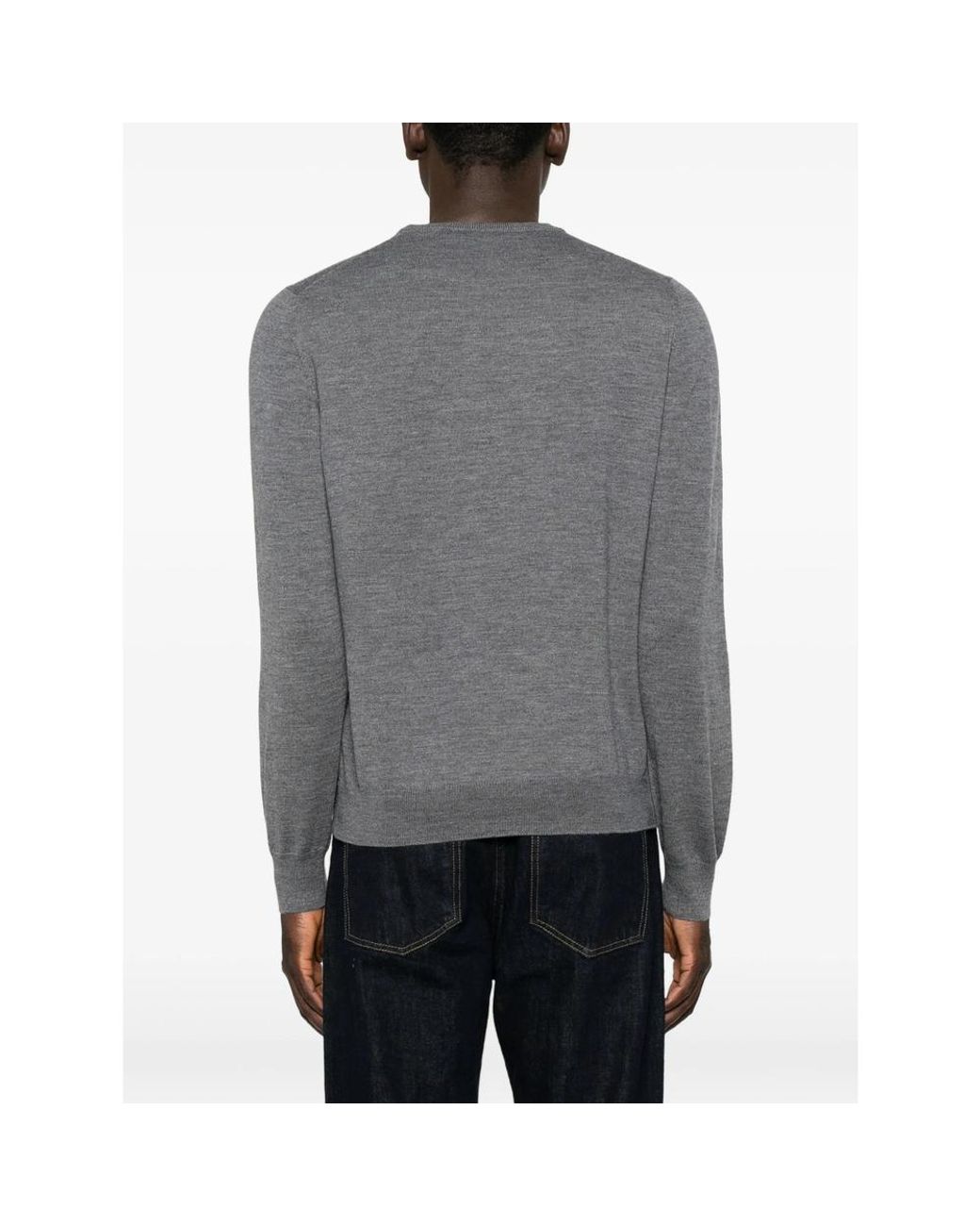 La Fileria Gray Crew-Neck Long-Sleeve Knit for men