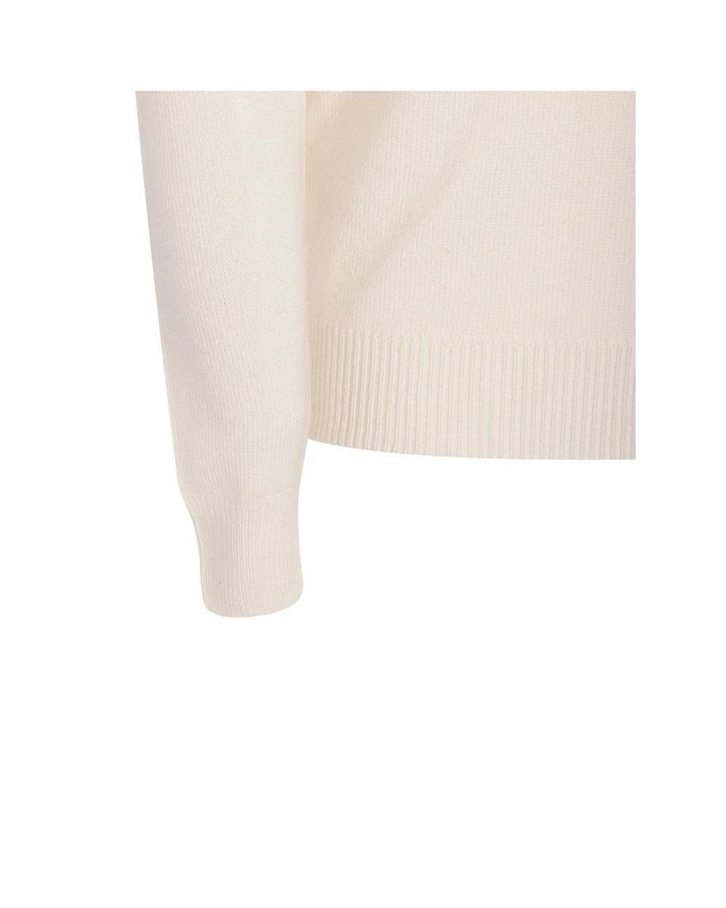 Malo White Turtleneck Ribbed-Hem Sweater for men