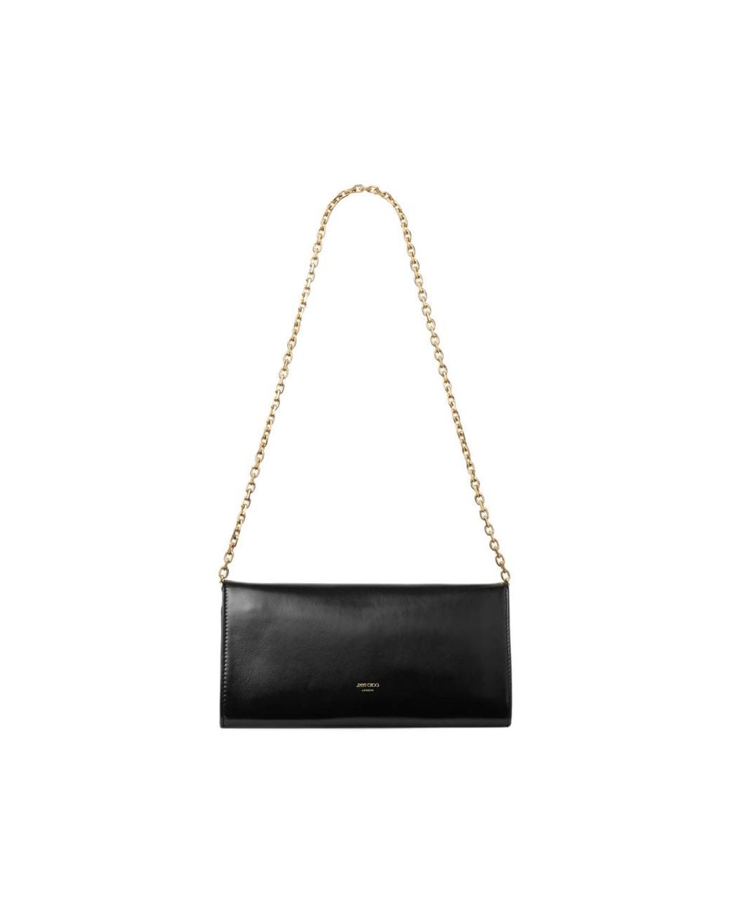 Jimmy Choo Black Cinch Leather Clutch Bag