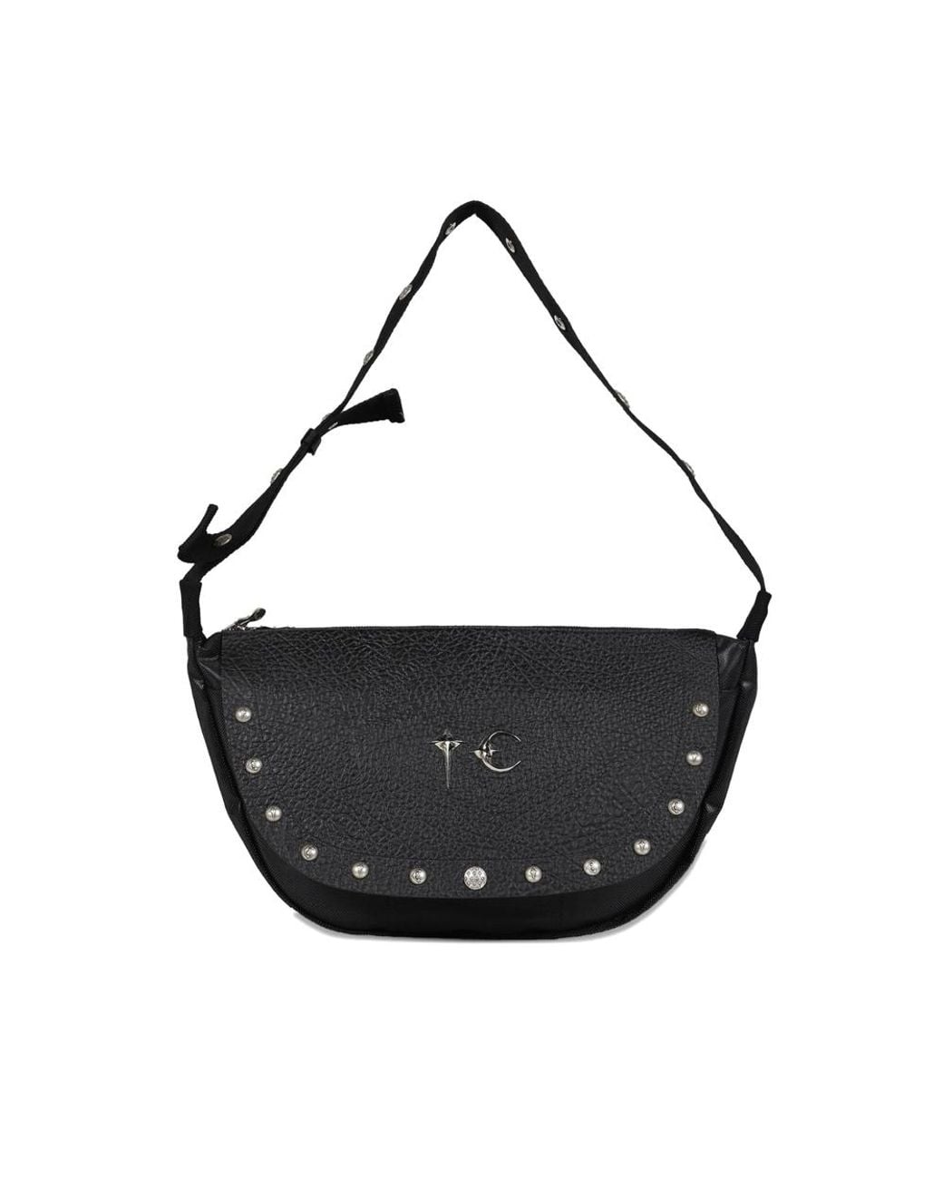 THUG CLUB Black Logo-Plaque Messenger Bag for men